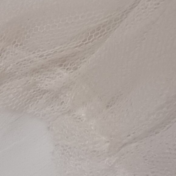 Women's V Cristina White Sheer w/white lining & blue floral embroidery Boho Med - Picture 8 of 9